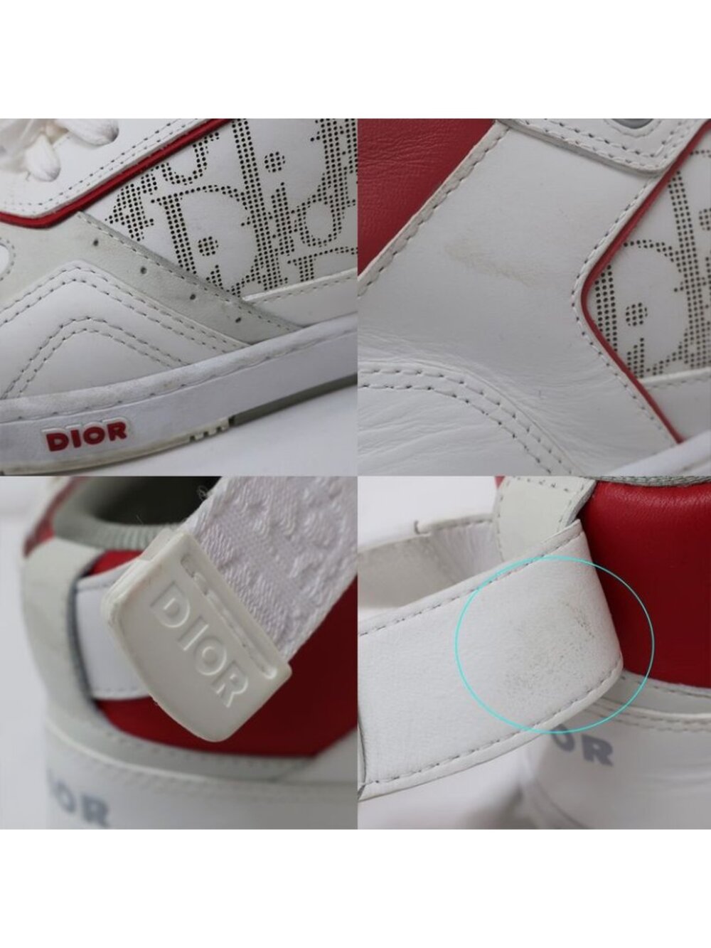 Dior Sneakers High Cut Trotter Pattern White Red Size - Picture 9 of 10